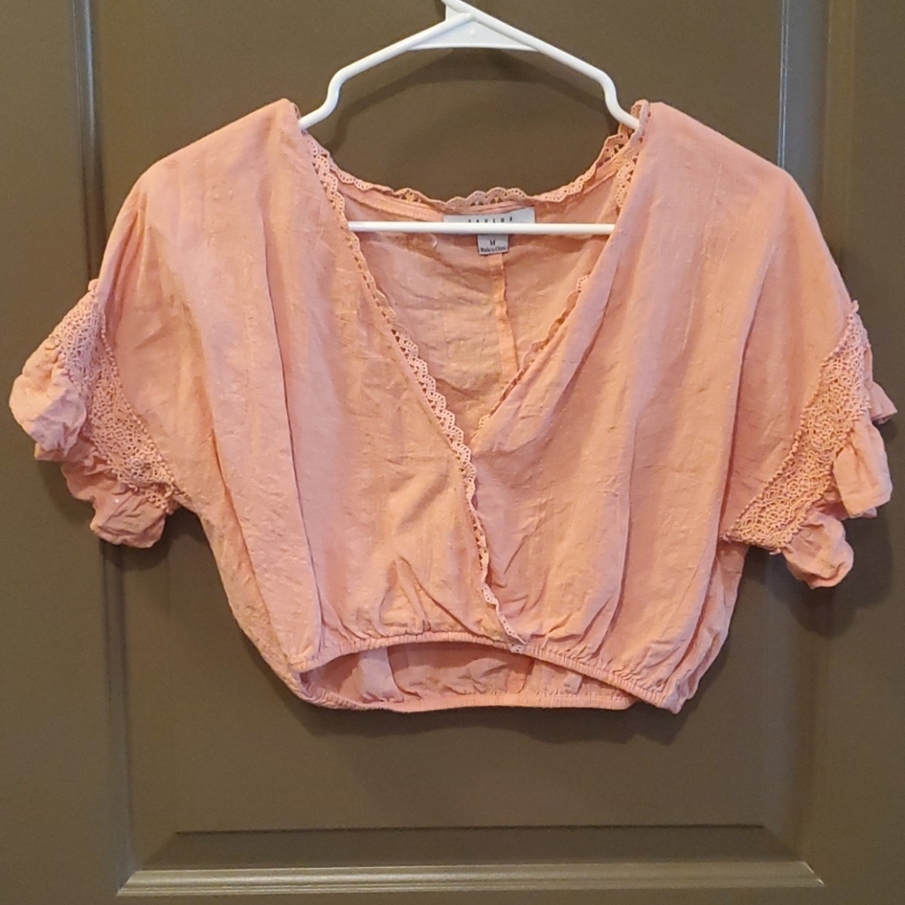 Peach crop top AM